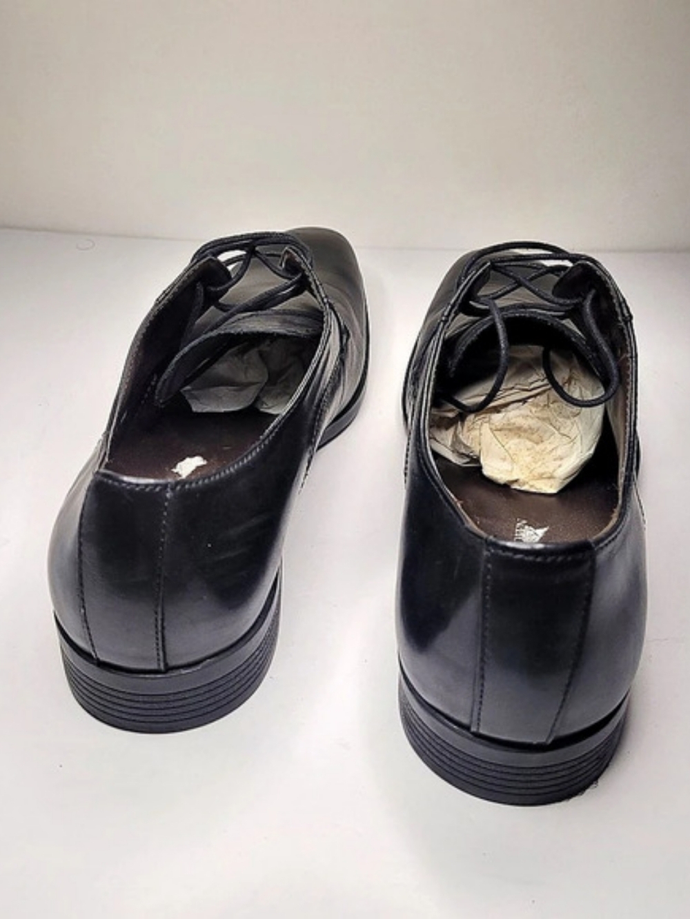 Black Brown 1826 Men's Black Leather Oxford Derby Dress Shoes Size US 10M - Picture 6 of 11